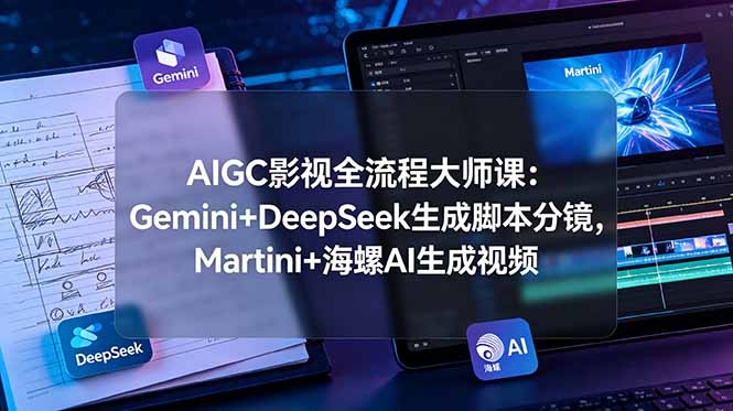 AIGC影视全流程大师课:Gemini+DeepSeek生成脚本分镜,Martini+海螺AI生成视频-副业网