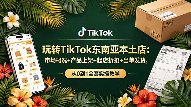 玩转TikTok东南亚本土店:市场概况+产品上架+起店折扣+出单发货,从0到1全套实操教学-副业网