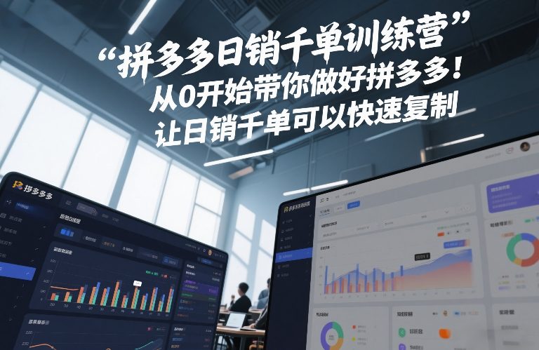 拼多多日销千单训练营，从0开始带你做好拼多多，让日销千单可以快速复制(更新26年6月)-副业网