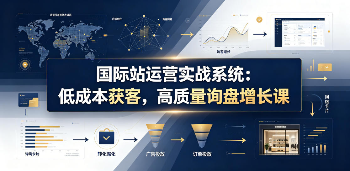 国际站运营实战系统:低成本获客,高质量询盘增长课(更新26年)-副业网