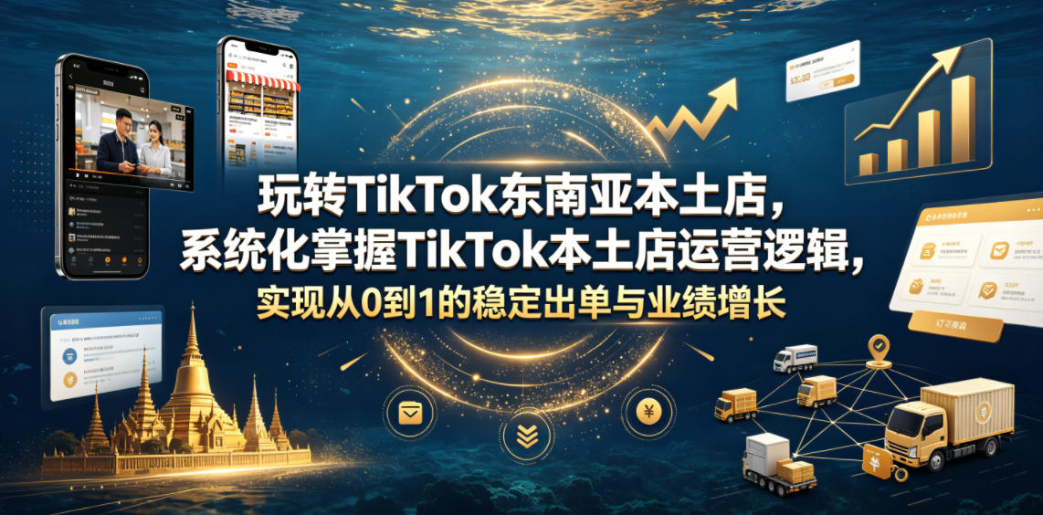 玩转TikTok东南亚本土店,系统化掌握TikTok本土店运营逻辑,实现从0到1的稳定出单与业绩增长-副业网