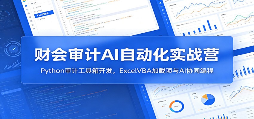 财会审计AI自动化实战营:Python审计工具箱开发,ExcelVBA加载项与AI协同编程-副业网