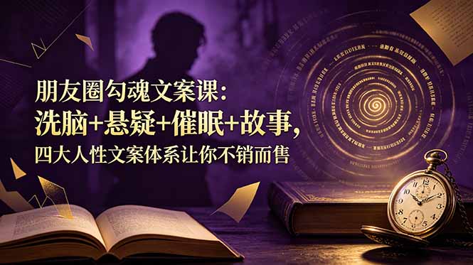 朋友圈勾魂文案课：洗脑+悬疑+催眠+故事，四大人性文案体系让你不销而售-副业网