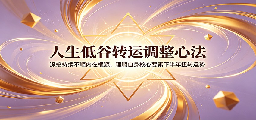 人生低谷转运调整心法:深挖持续不顺内在根源,理顺自身核心要素下半年扭转运势-副业网