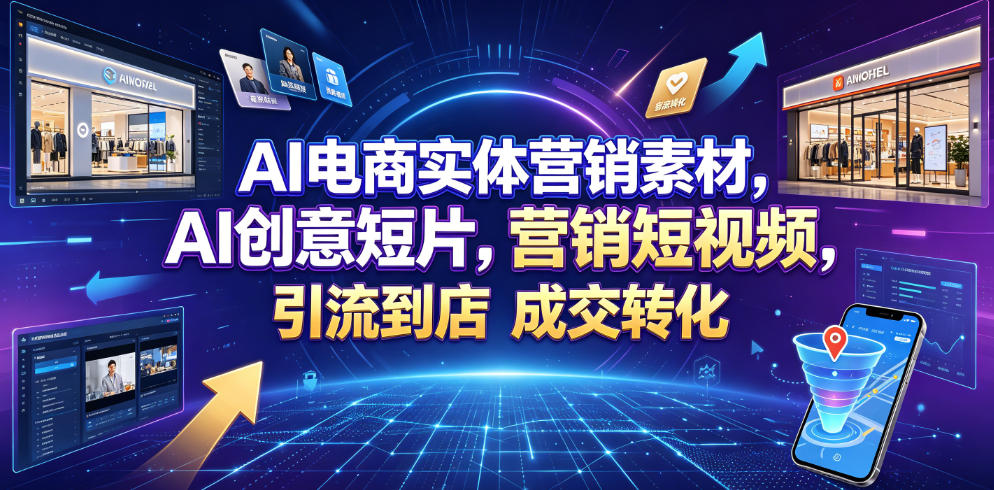 AI电商实体营销素材,AI创意短片,高效打造营销短视频,轻松引流到店,稳定提升门店客流与成交转化-副业网