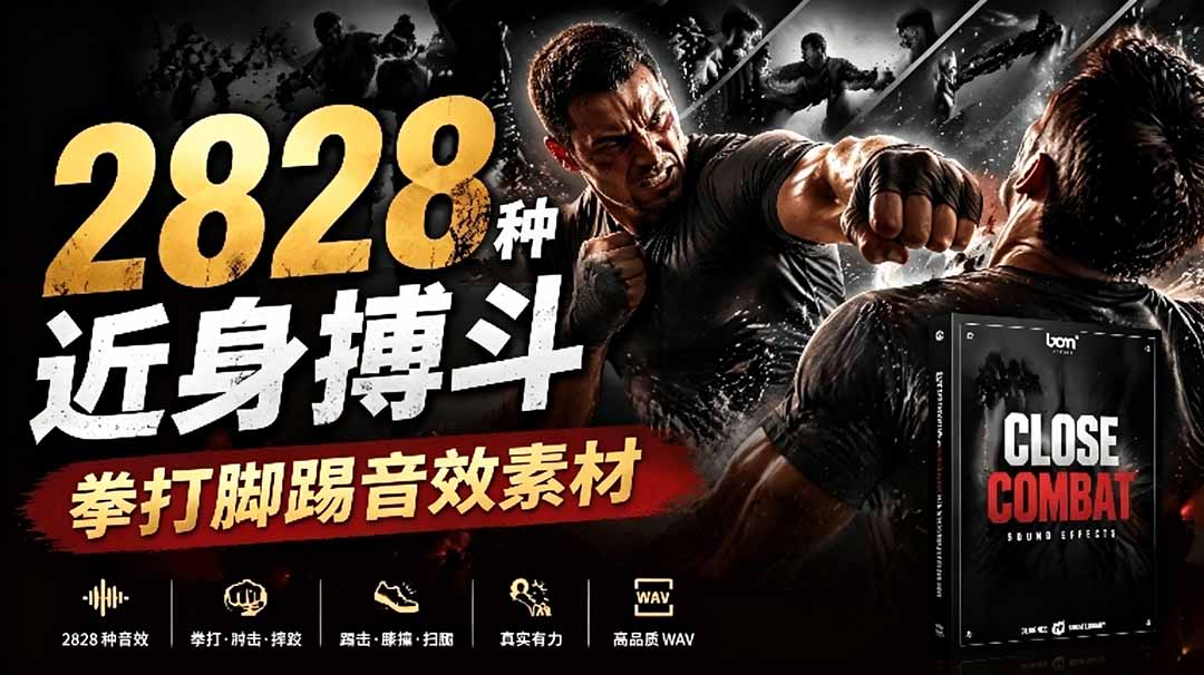 宝藏级别音效！2828种近身搏斗拳打脚踢音效素材，全部中文分类，免解压使用  Close Combat-副业网