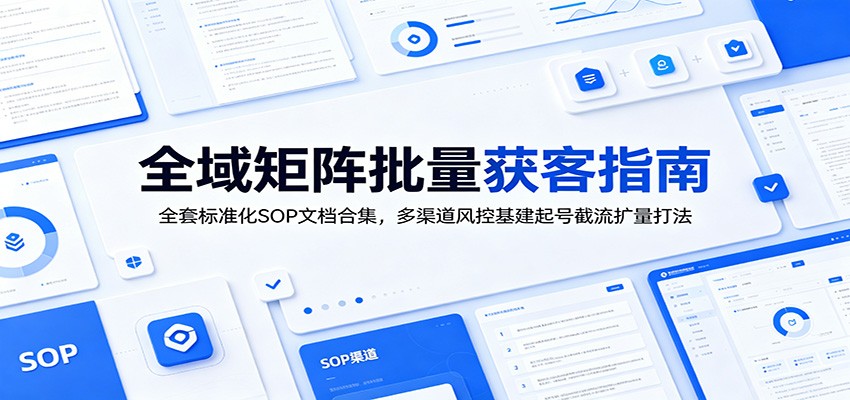 全域矩阵批量获客指南:全套标准化SOP文档合集,多渠道风控基建起号截流扩量打法-副业网
