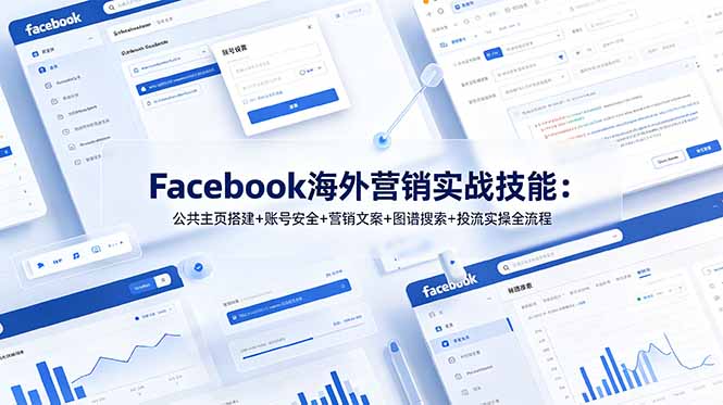 Facebook海外营销实战技能:公共主页搭建+账号安全+营销文案+图谱搜索+投流实操全流程-副业网