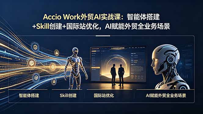 Accio Work外贸AI实战课：智能体搭建+Skill创建+国际站优化，AI赋能外贸全业务场景-副业网