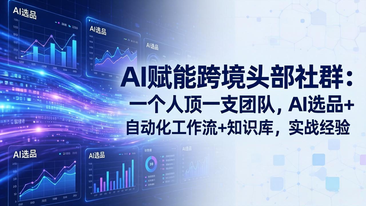 AI赋能跨境头部社群-更新6月:一个人顶一支团队,AI选品+自动化工作流+知识库,实战经验-副业网