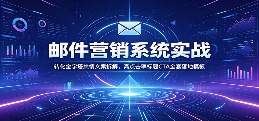 邮件营销系统实战：转化金字塔共情文案拆解，高点击率标题CTA全套落地模板-副业网