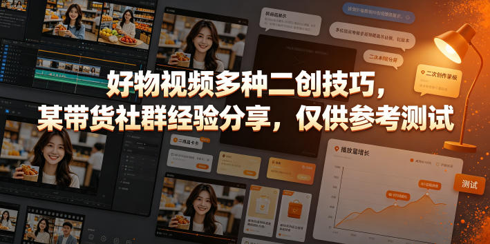 好物视频多种二创技巧，某带货社群经验分享，仅供参考测试-副业网