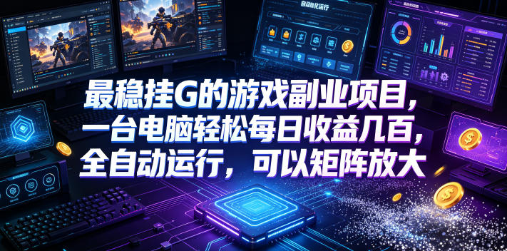 最稳挂G的游戏副业项目，一台电脑轻松每日收益几百，全自动运行，可以矩阵放大【揭秘】-副业网