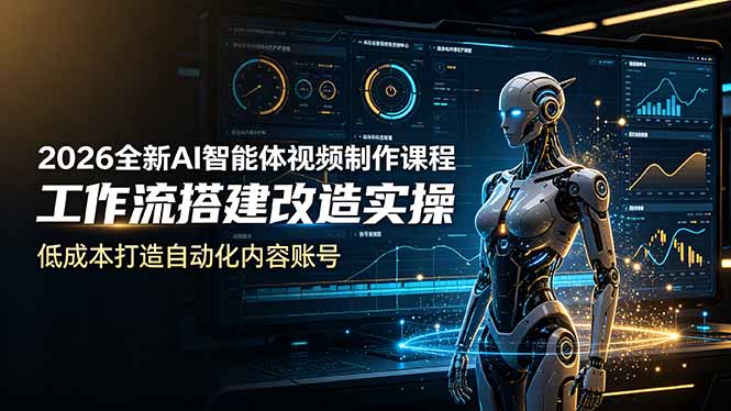 2026全新AI Codex智能体视频制作课程，工作流搭建改造实操，低成本打造自动化内容账号-副业网
