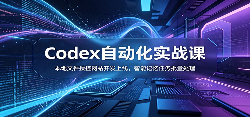 Codex自动化实战课:本地文件操控网站开发上线,智能记忆任务批量处理-副业网