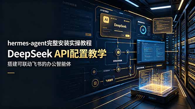 hermes-agent完整安装实操教程,DeepSeek API配置教学,搭建可联动飞书的办公智能体-副业网
