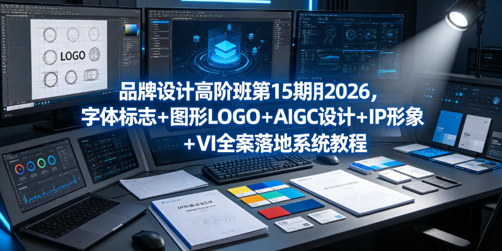 品牌设计高阶班第15期2026,字体标志+图形LOGO+AIGC设计+IP形象+VI全案落地系统教程-副业网