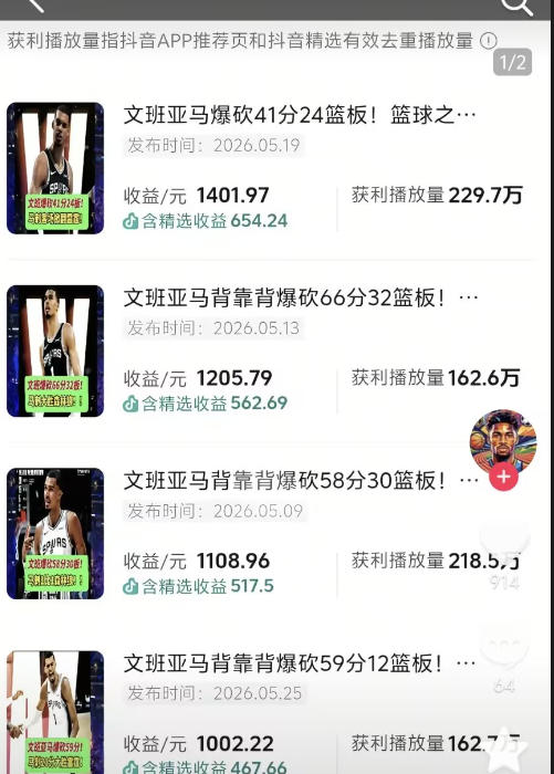 图片[2]-抖音8W粉丝博主的篮球人物深度解析解说教学，零门槛玩转伙伴计划与精选独家，单日稳定收益1k+-副业网