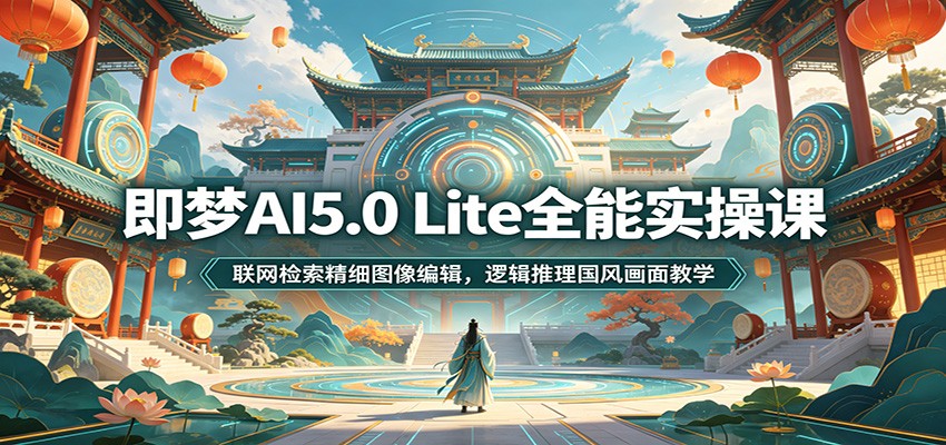 即梦AI5.0 Lite全能实操课:联网检索精细图像编辑,逻辑推理国风画面教学-副业网