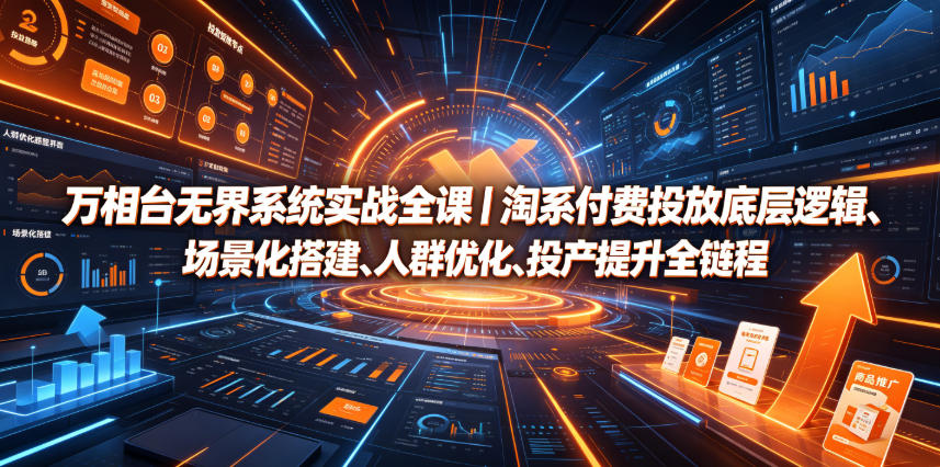 万相台无界系统实战全课｜淘系付费投放底层逻辑、场景化搭建、人群优化、投产提升全链路运营教程-副业网