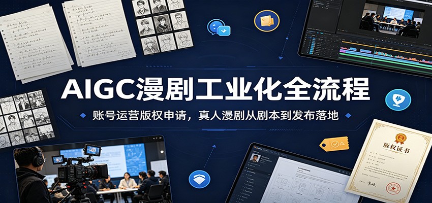 AIGC漫剧工业化全流程:账号运营版权申请,真人漫剧从剧本到发布落地-副业网