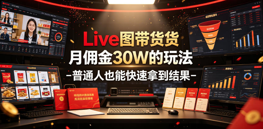 Live图带货月佣金30W的玩法-普通人也能快速拿到结果-副业网