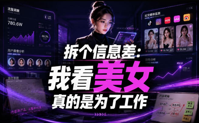 【理直气壮】我给看美女找了一个非常恰当的理由,信息差项目-副业网