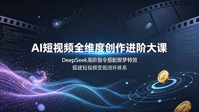 AI短视频全维度创作进阶大课,DeepSeek高阶指令搭配即梦特效,搭建短视频变现闭环体系-副业网