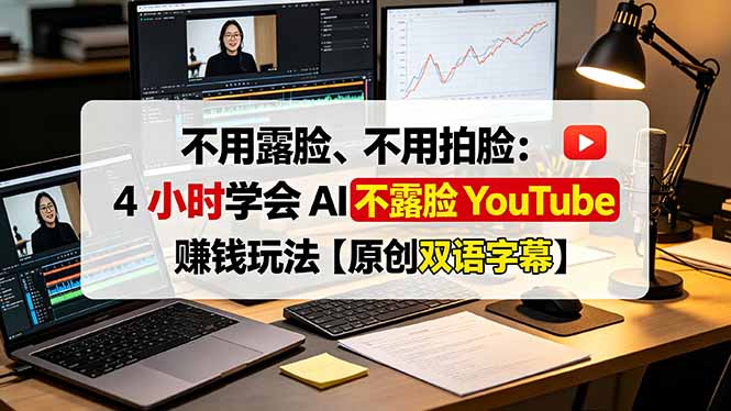 不用露脸、不用拍脸:4 小时学会 AI 不露脸 YouTube 赚钱玩法【原创双语字幕】-副业网