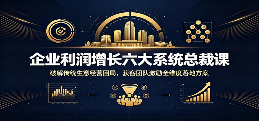 企业利润增长六大系统总裁课:破解传统生意经营困局,获客团队激励全维度落地方案-副业网