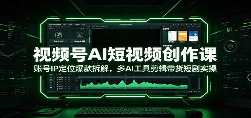 视频号AI短视频创作课:账号IP定位爆款拆解,多AI工具剪辑带货短剧实操-副业网