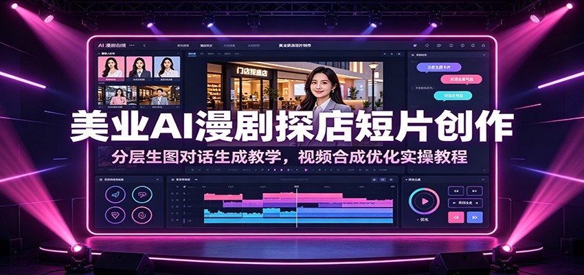 美业AI漫剧探店短片创作:分层生图对话生成教学,视频合成优化实操教程-副业网