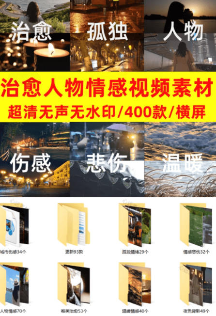图片[2]-爆款短视频常用视频素材！抖音治愈伤感人物情感视频素材，400款合集，无声无水印，视频感氛围拉满-副业网