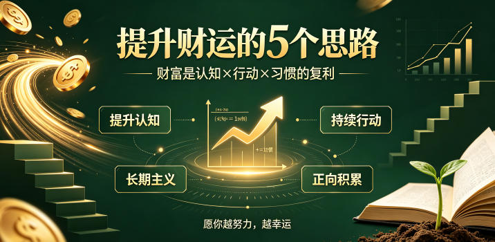 付费文章:提升财运的5个思路——财富是认知x行动x习惯的复利,愿你越努力,越幸运-副业网