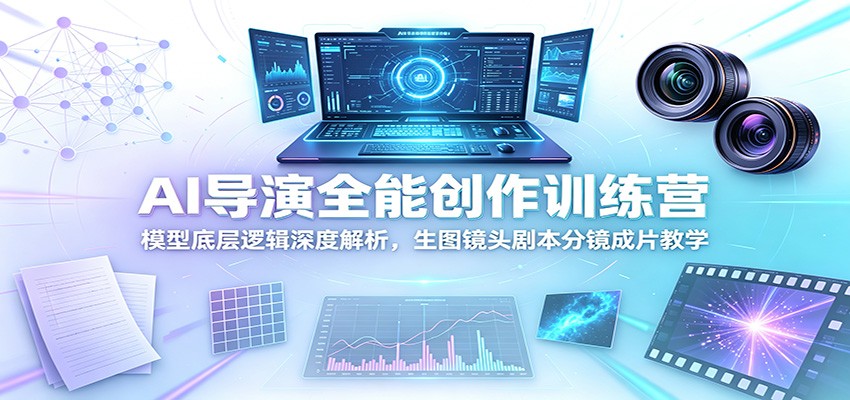 AI导演全能创作训练营:模型底层逻辑深度解析,生图镜头剧本分镜成片教学-副业网