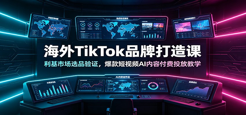 海外TikTok品牌打造课:利基市场选品验证,爆款短视频AI内容付费投放教学-副业网