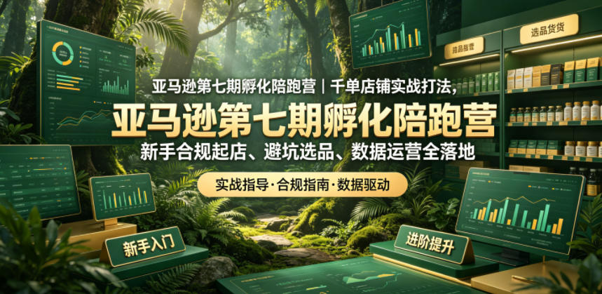 亚马逊孵化陪跑营|千单店铺实战打法,新手合规起店、避坑选品、数据运营全落地(更新0708)-副业网