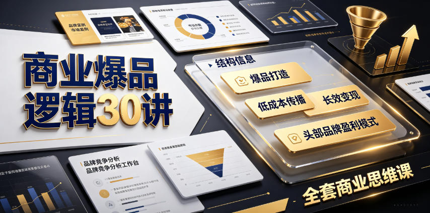 商业爆品逻辑30讲|拆解各行各业头部品牌盈利模式,吃透爆品打造、低成本传播、长效变现全套商业思维课-副业网