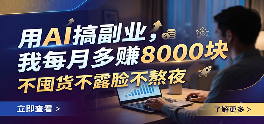 用AI搞副业,我每月多赚8000块,不囤货不露脸不熬夜-副业网