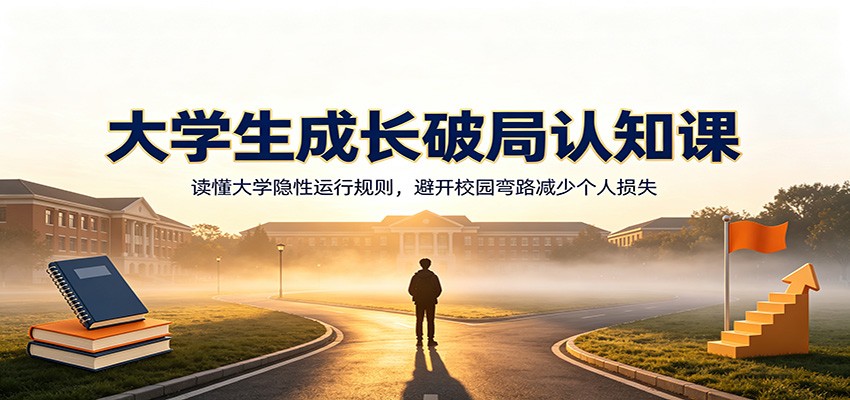 大学生成长破局认知课:读懂大学隐性运行规则,避开校园弯路减少个人损失-副业网