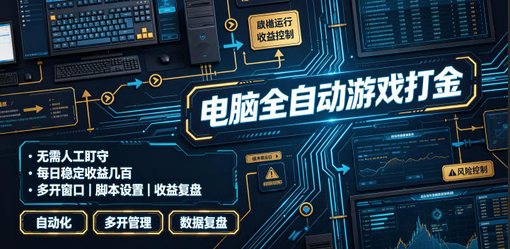 电脑全自动游戏打金，无需人工盯守，每日稳定收益几百！【揭秘】-副业网