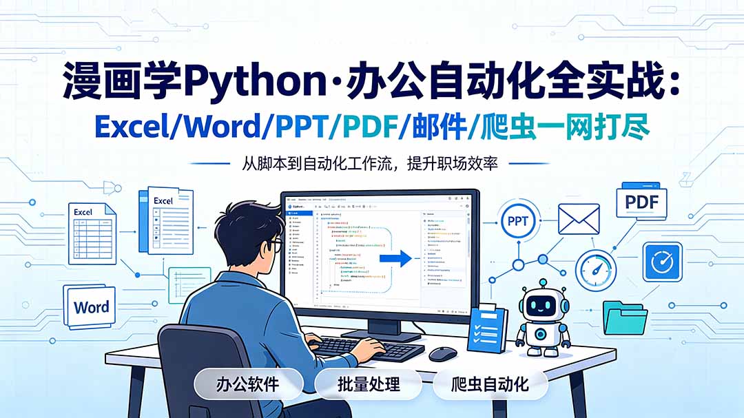 漫画学Python·办公自动化全实战:Excel/Word/PPT/PDF/邮件/爬虫一网打尽-副业网