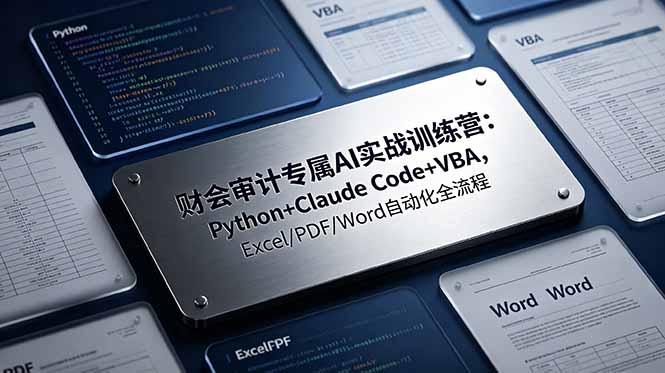 财会审计专属 AI实战训练营-更新:Python+Claude Code+VBA,Excel/PDF/Word自动化全流程-副业网