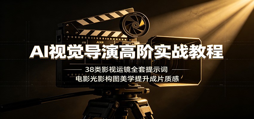 AI视觉导演高阶实战教程:38类影视运镜全套提示词,电影光影构图美学提升成片质感-副业网