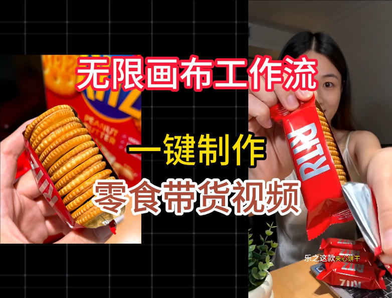 无限画布工作流一键制作零食带货视频,操作简单实操教学-副业网