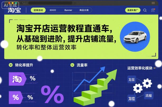 淘宝开店运营教程直通车,从基础到进阶,提升店铺流量,转化率和整体运营效率(更新26年07月11日)-副业网