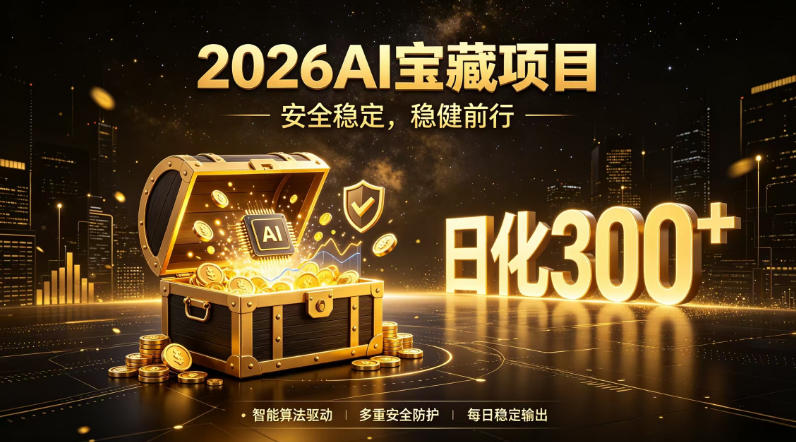 2026AI安全掘金项目,日化稳定300+,无需人为干预操作,当天见收益,操作简单【揭秘】-副业网