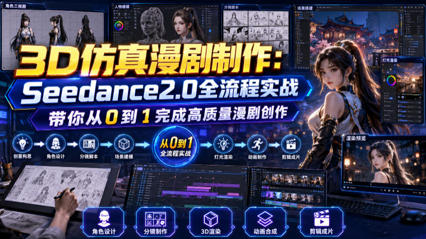 3D仿真漫剧制作:Seedance2.0全流程实战,带你从0到1完成高质量漫剧创作-副业网