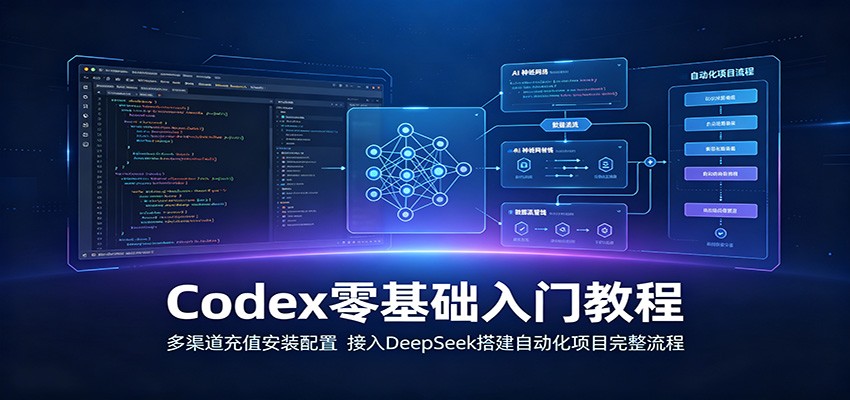 Codex零基础入门教程：多渠道充值安装配置，接入DeepSeek搭建自动化项目完整流程-副业网