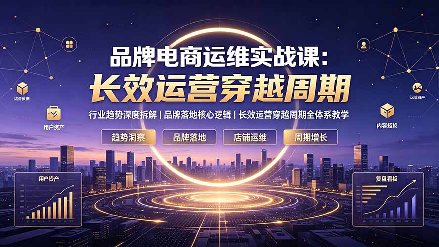 品牌电商运维实战课:行业趋势深度拆解|品牌落地核心逻辑|长效运营穿越周期全体系教学-副业网